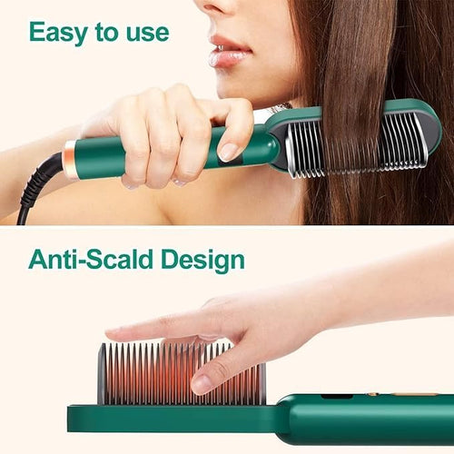 2-in-1 Hair Straightener Comb for Women & Men | Fast Hair Styling Brush